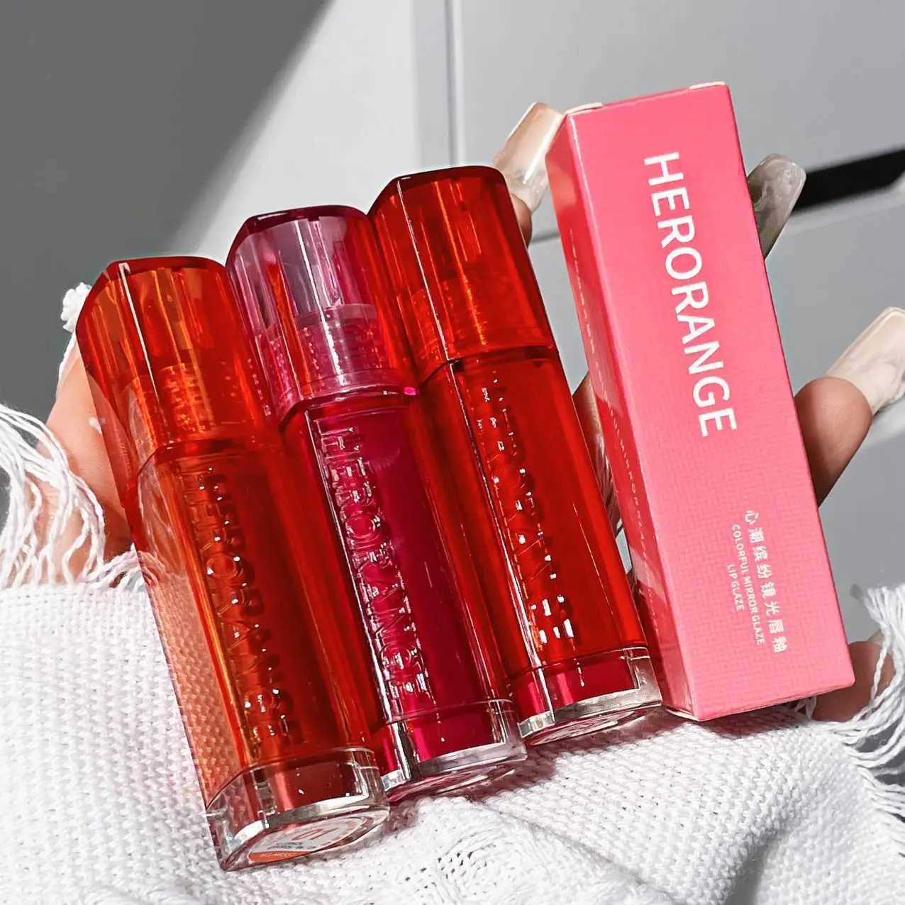HERORANGE HR557 Heart Tide Colorful Mirror Light Lip Enamel Soft and Rich Color Presents Charming Lip MakeupXJ250724