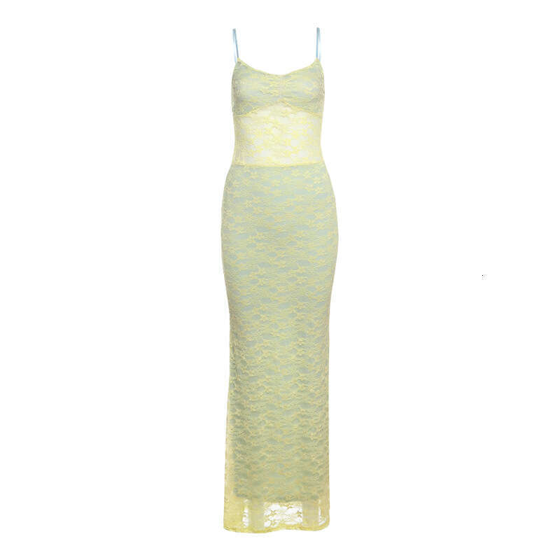 2025 Spring New Women's Solid Color Slim High Waist Fashion V-neck Strap Sleeveless Dress ce0