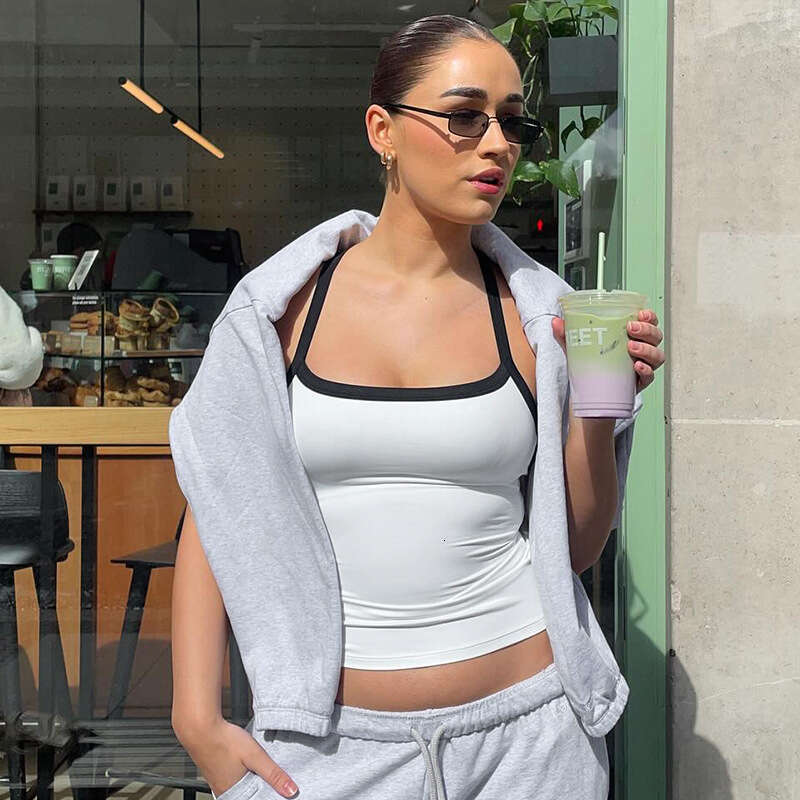 Ytp186 Women's Summer Ins New Style Color-Block Sleeveless Square Neck Sexy Casual Camisole Top B5
