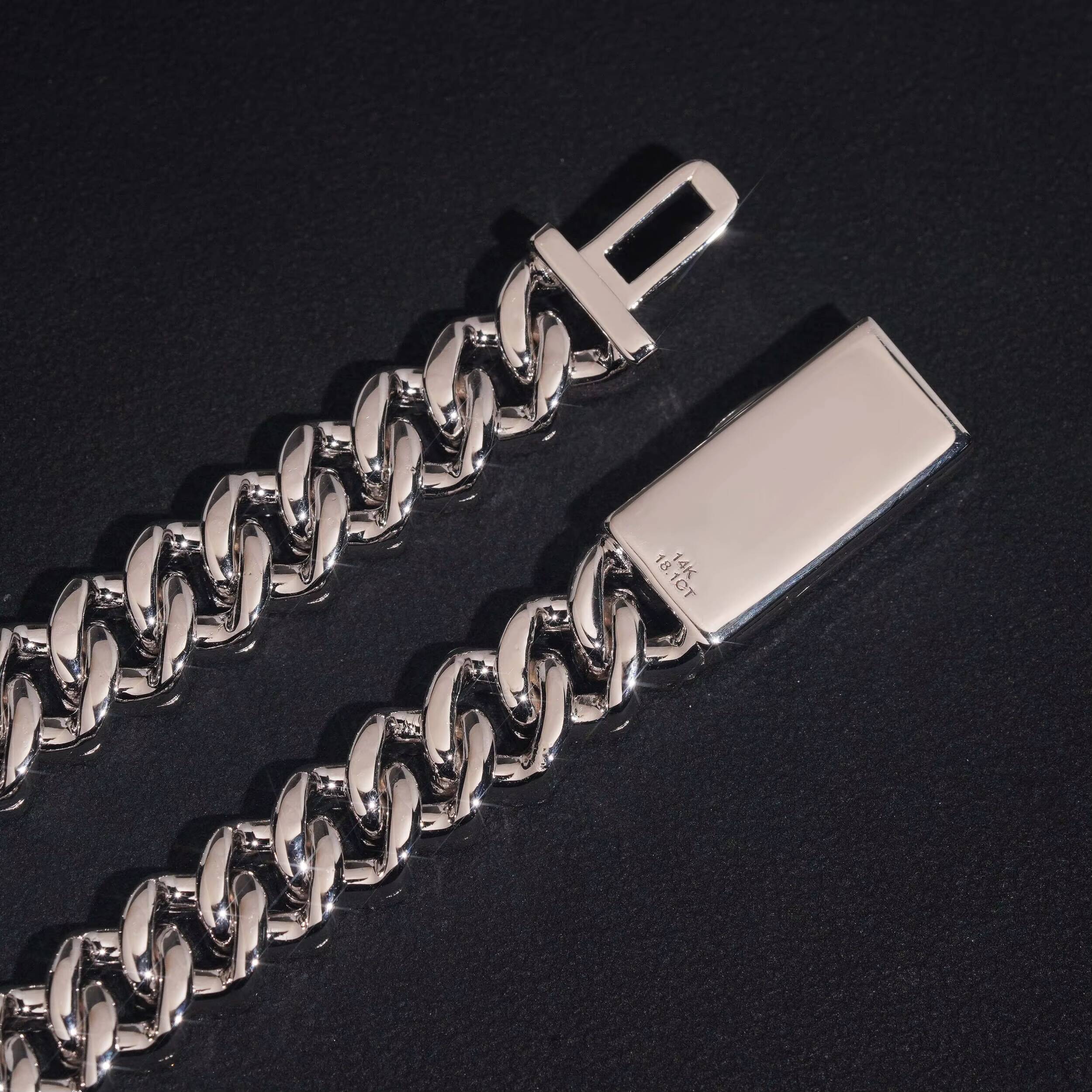 New Arrival VVS Lab Grown Diamonds 10MM Iced Out Cuban Link Chain Necklace 925 Silver