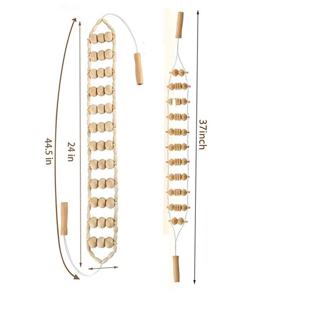 Wood Back Massage Roller RopeWood Therapy Cellulite Massage ToolsSelf Massage Tools For Neck Leg Back Pain Relief