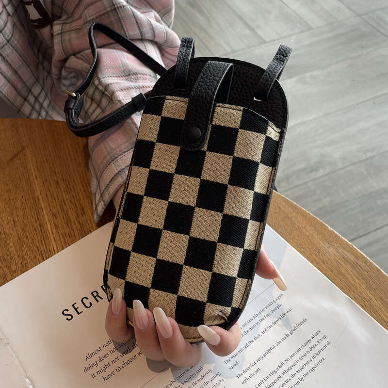 Mobile Phone Bag for Women, Crossbody Super Popular Mini Bag New Fashion Canvas Versatile Lightweight Genuine Leather