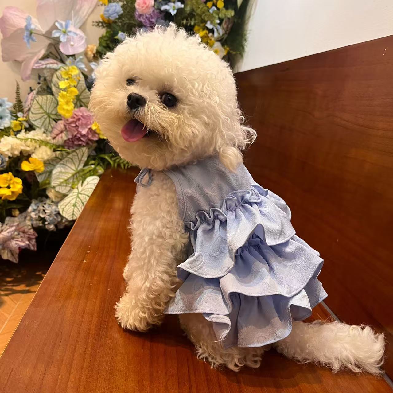 T864 Spring and summer new love sling Bichon Teddy dog cake skirt bow