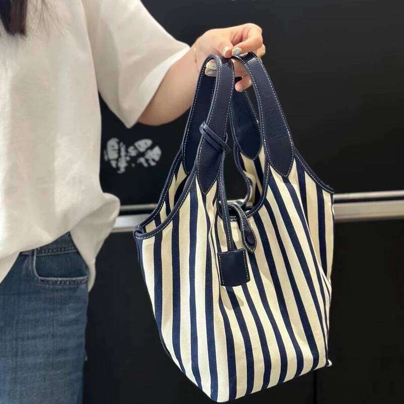 Women's Bags Designer Casual Canvas Bucket Bags Fo Women Designe Handbag And Puses New In PU Button With Inne Pocket Undeam