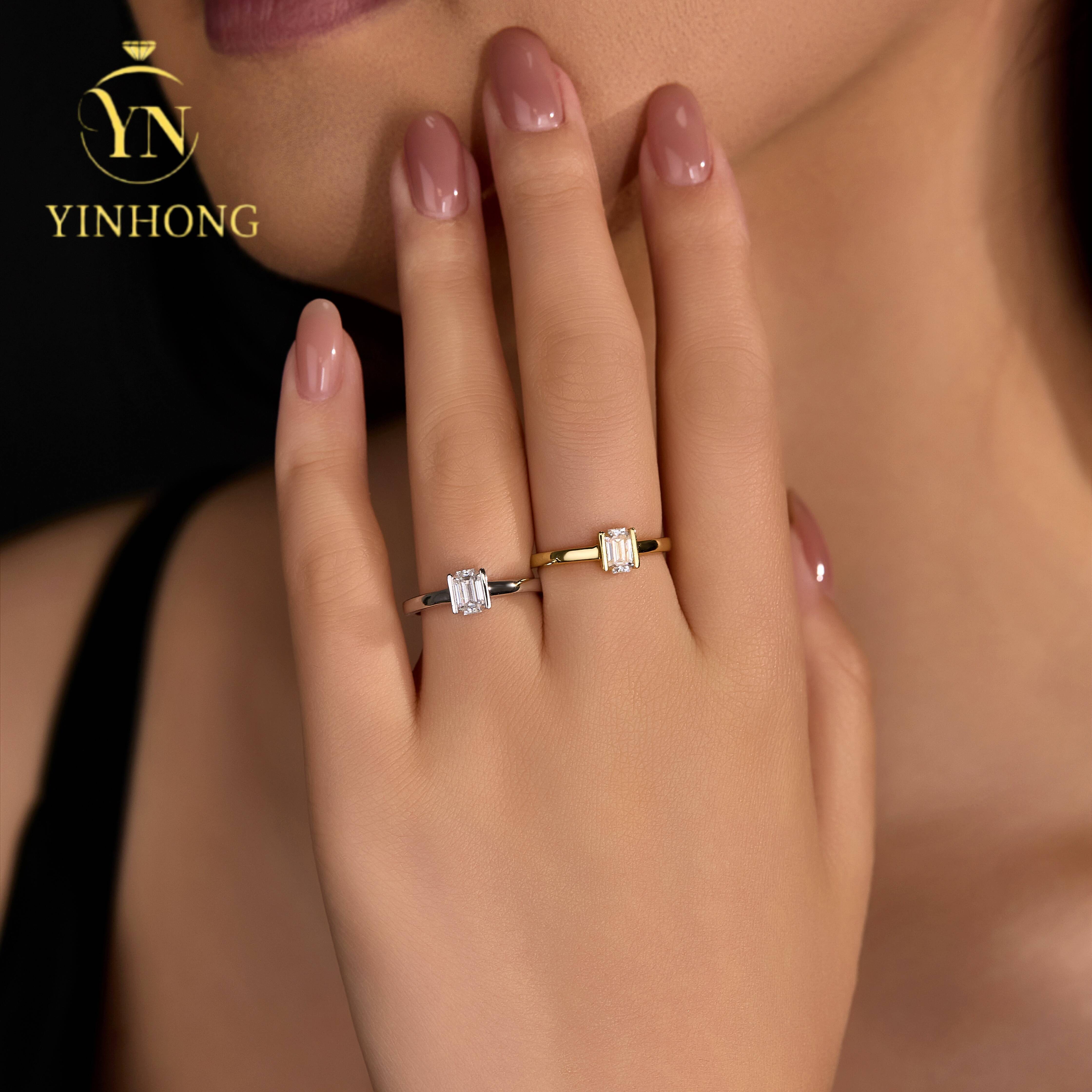 High Quality Moissanite Ring 925 Sterling Silver Round Brilliant Cut 1ct D Vvs Moissanite Wedding Engagement Rings