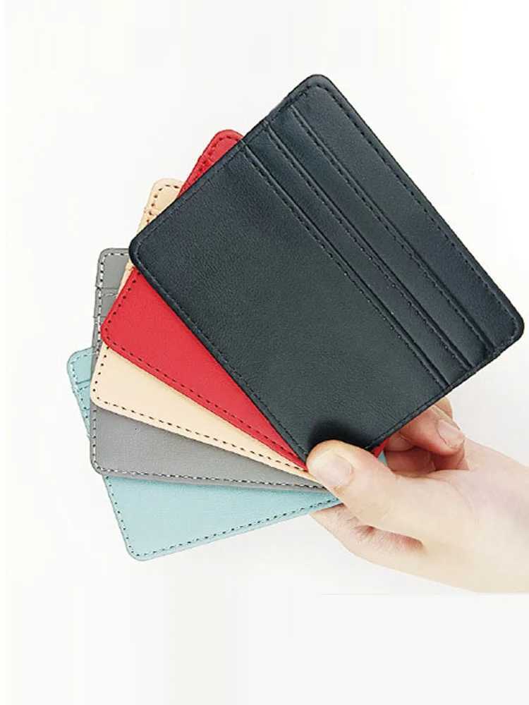 Colorful PU Leather Card Wallet - Compact Business Card Holder for Men Women Z250725