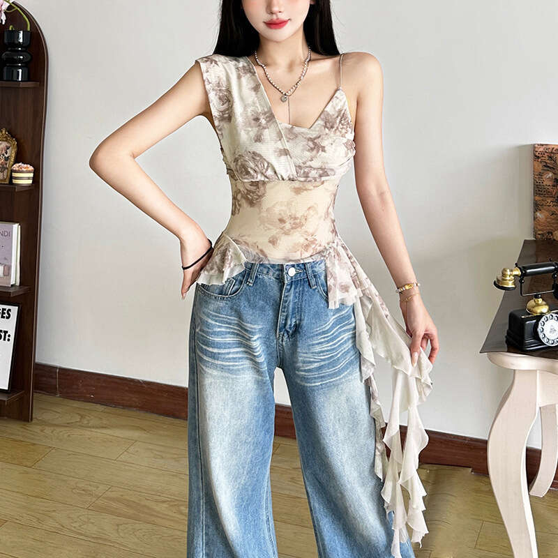 2025 Women's Independent Column Summer New Street Fashion Printed Sexy Slim Camisole for Women 8d3
