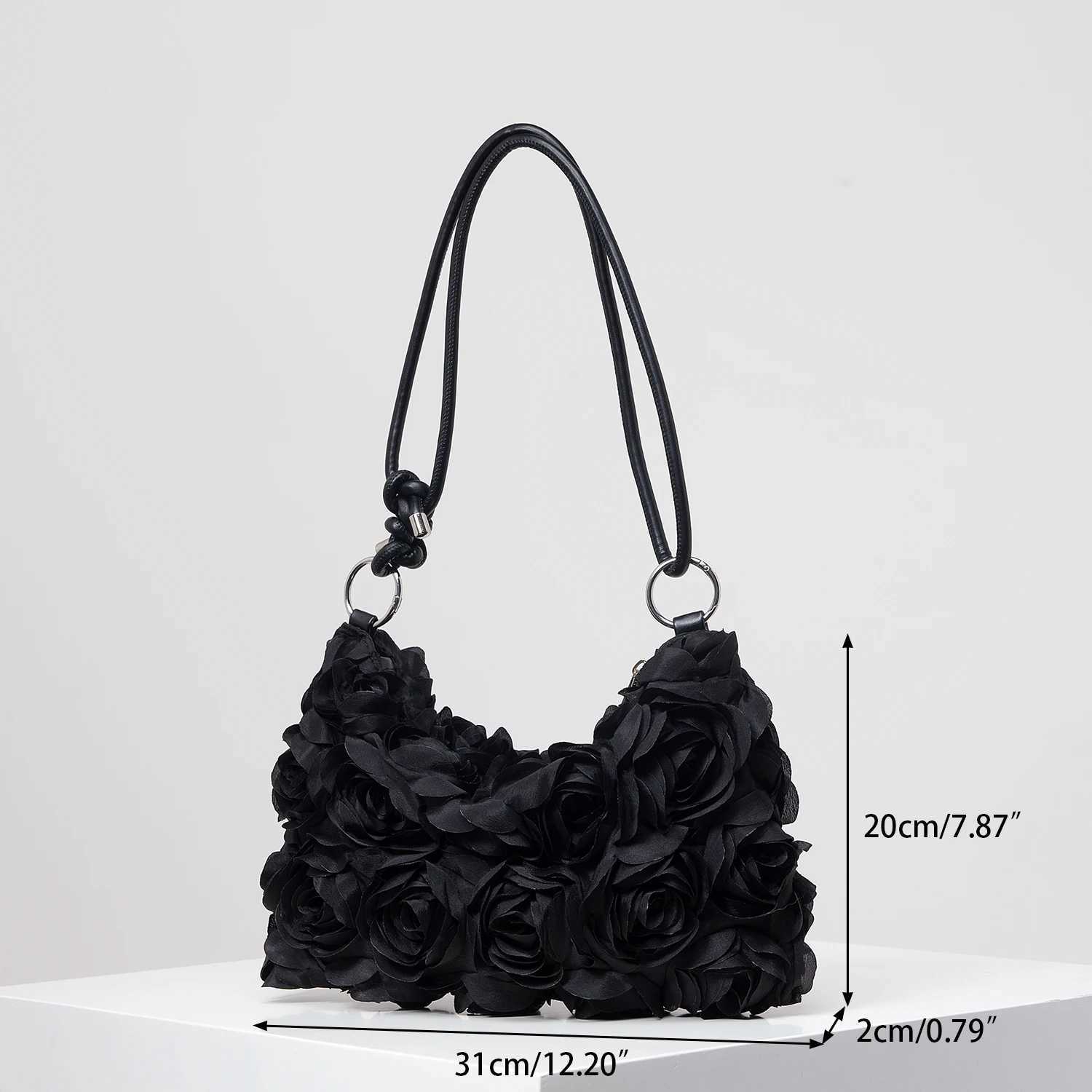 Elegant Stereo Rose Flower Shoulder Bag Wedding Item Elegant Womens Bag Womens Handbag Womens Party Dress Bridal Bag (Rand Pattern) Y250725