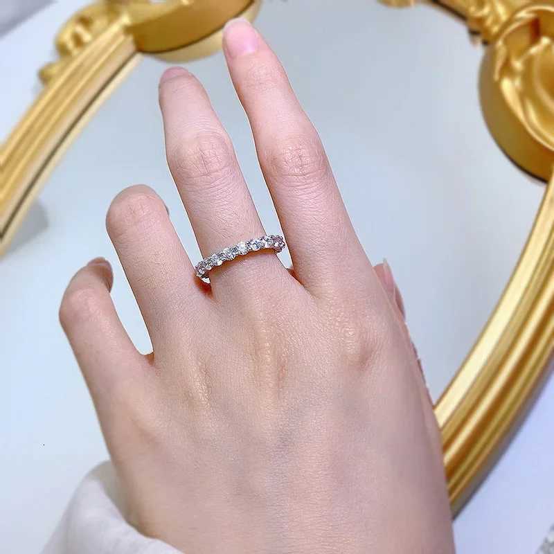 Real 3mm D colored Moissanite ring 925 sterling silver womens jewelry 18K white gold gold-plated wedding ring party jewelry W250417