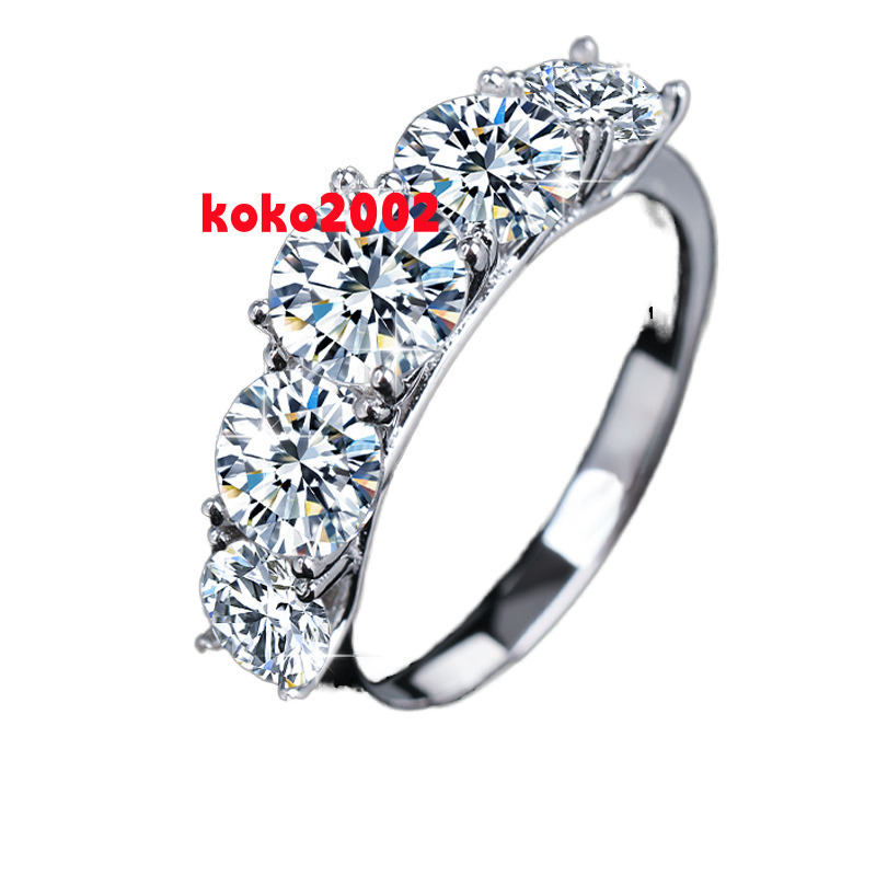 5pcs D Color S925 Sterling Silver Women Wedding Band 3.6 Ct VVS Moissanite Engagementfinger Ring