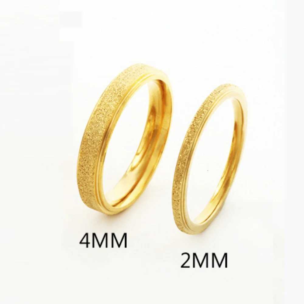 Medfly size 6-11 2mm 4mm luxury couple ring titanium steel frosted ring womens romantic wedding party jewelry accessories W250417