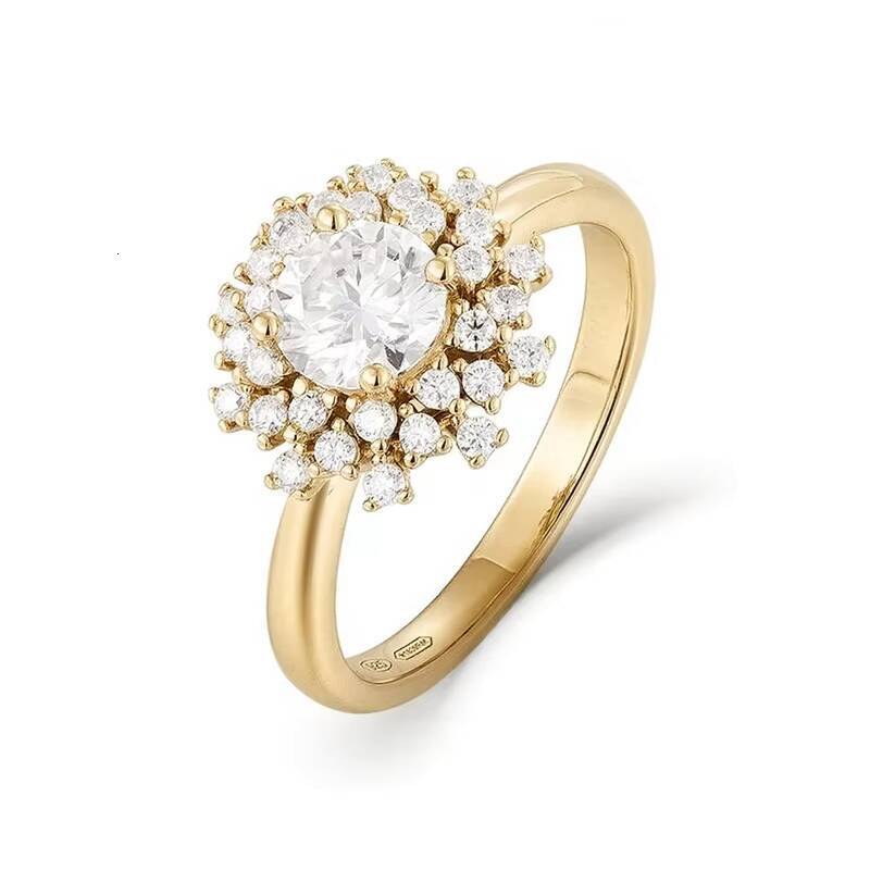 Luxury Jewelry Women Wedding Moissanite Rings Vintage Exquisite Flower Design Customizable Ring Wholesale Manufacturer