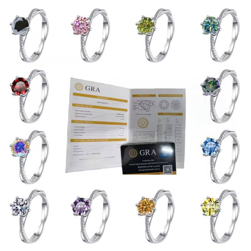 S925 Sterling Silver Ring Colorful Vine love Interwoven Womens Wedding Ring Fashionable Moissanite Ring for Women