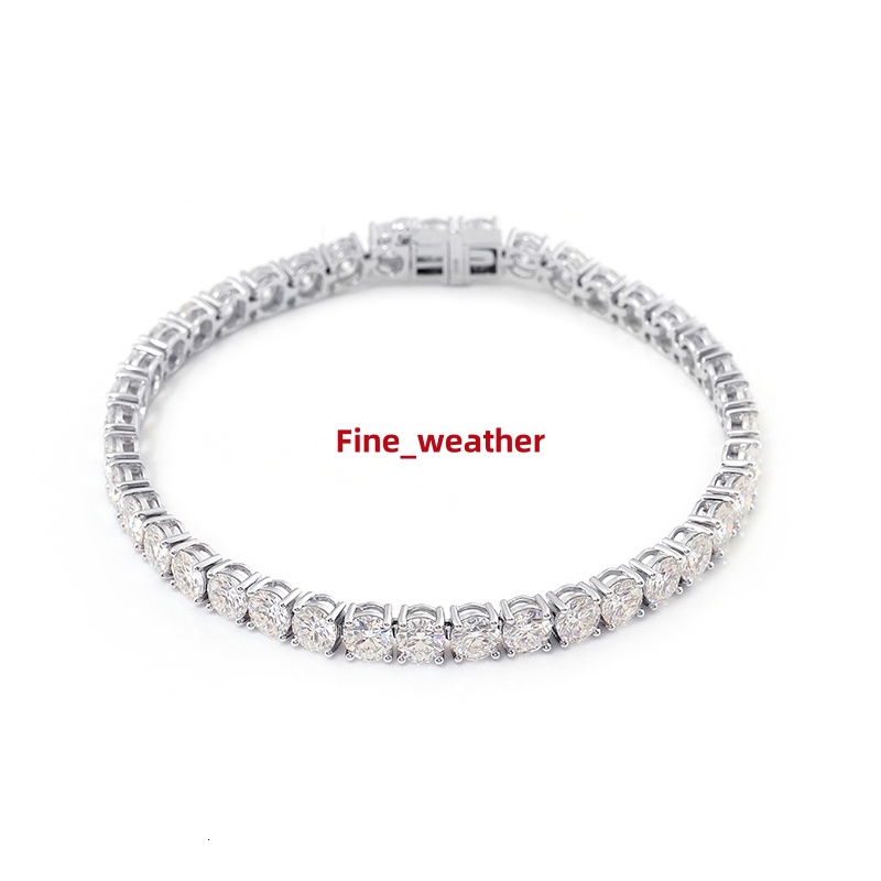 Customizable 2-5mm Moissanite Bracelet - 925 Sterling Silver Tennis Chain for Men Women