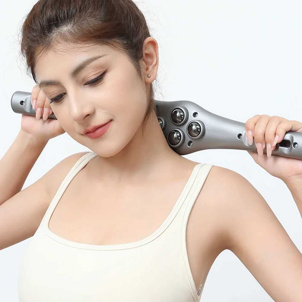 1PC Multi-Functional Roller Magnetic Ball Massage StickLymphatic Drainage Massager for Body ShapingGua Sha Tools for Back Leg