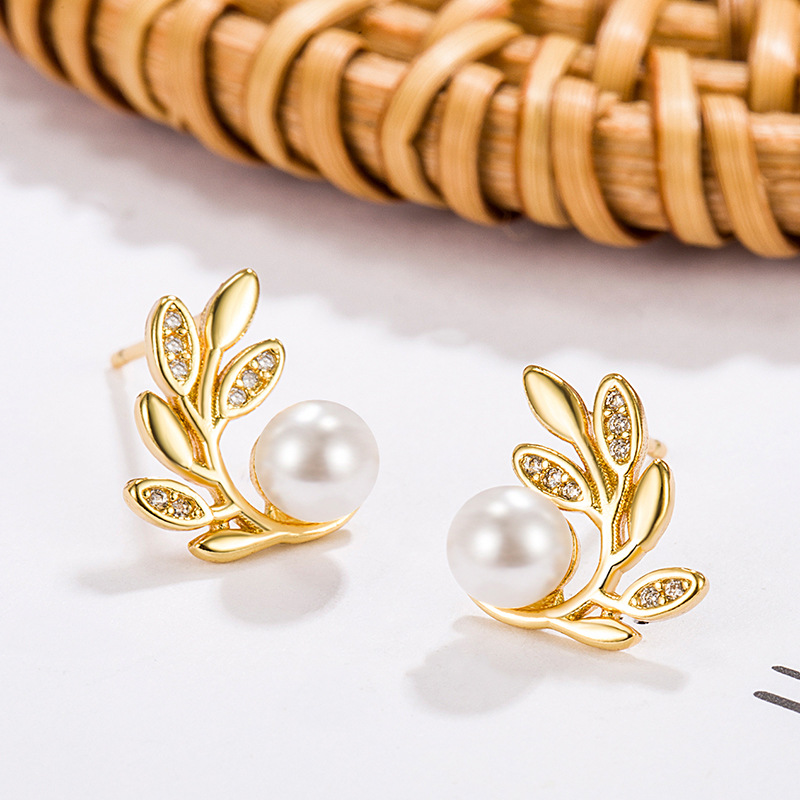 Stud Earrings 18K gold-plated 925 silver luxury Designer studs geometric famous women's round diamond crystal pearl earrings Fashion Jewelry Earr