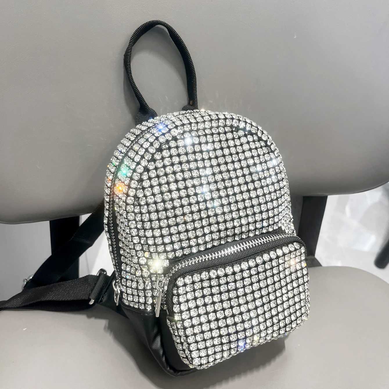 Shiny Crystal Backpack rhine Handmade purses and handbags luxury Designer Backpacks Bag Purse Y250724