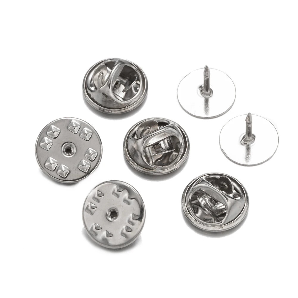 20/50 Sets Metal Locking Pin Back Brooch Lapel Cabochon Base For DIY Handmade Butterfly Brooch Jewelry Making Accessories Craft 250723