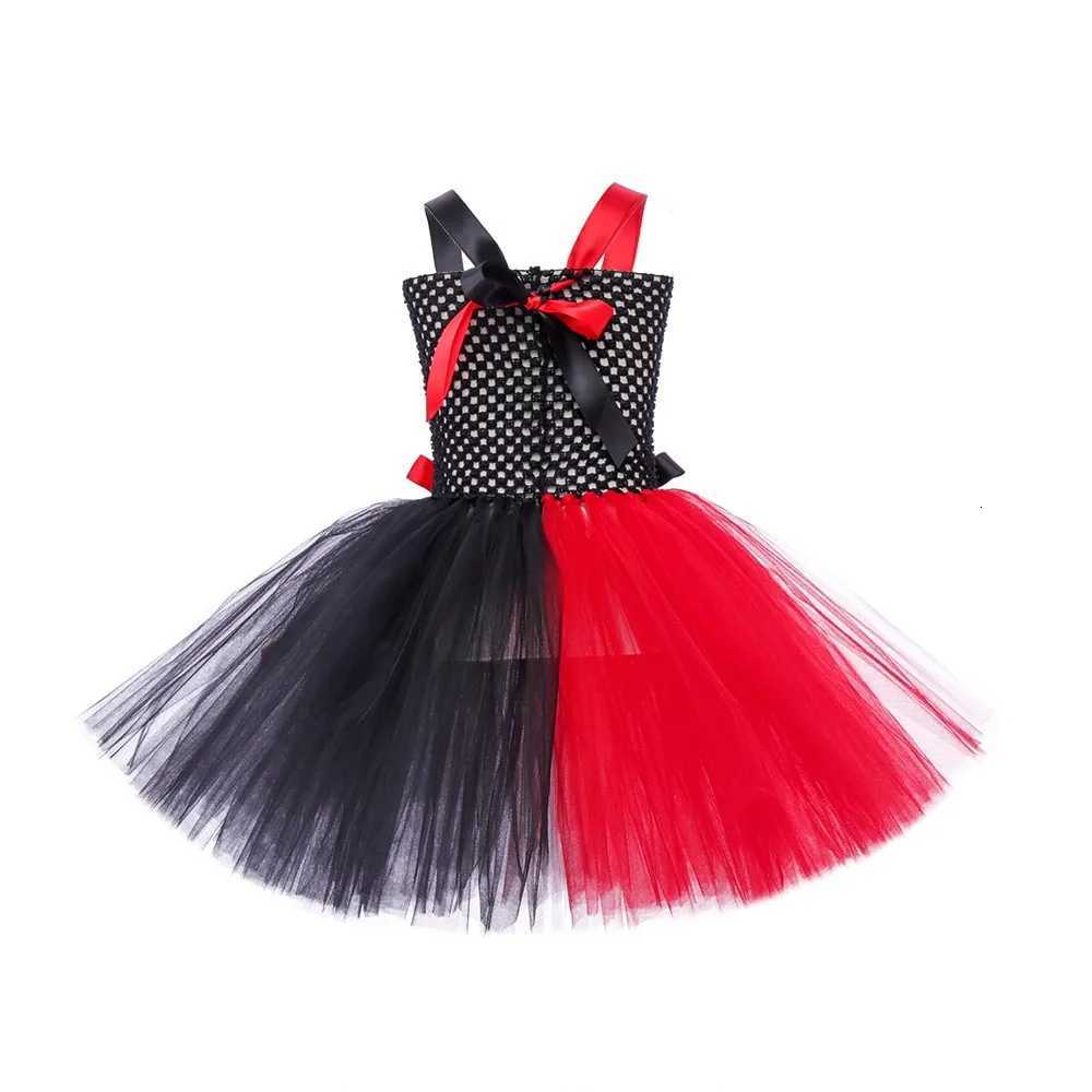 2024 Girls Clown Joker Costume Kids Cruella De Vil Fancy Dress Birthday Children Tutu Dress Halloween Villain Fantasy Cosplay Z250725