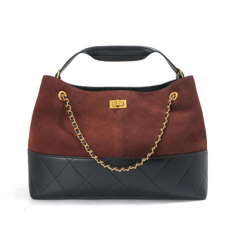 Designer Bag Tote Bag Designer Shoulder 2025 Xiaoxiang New Matte Leather Quilted Cowhide Chain Shoulder Bucket Color-Block Women's Underarm Bag