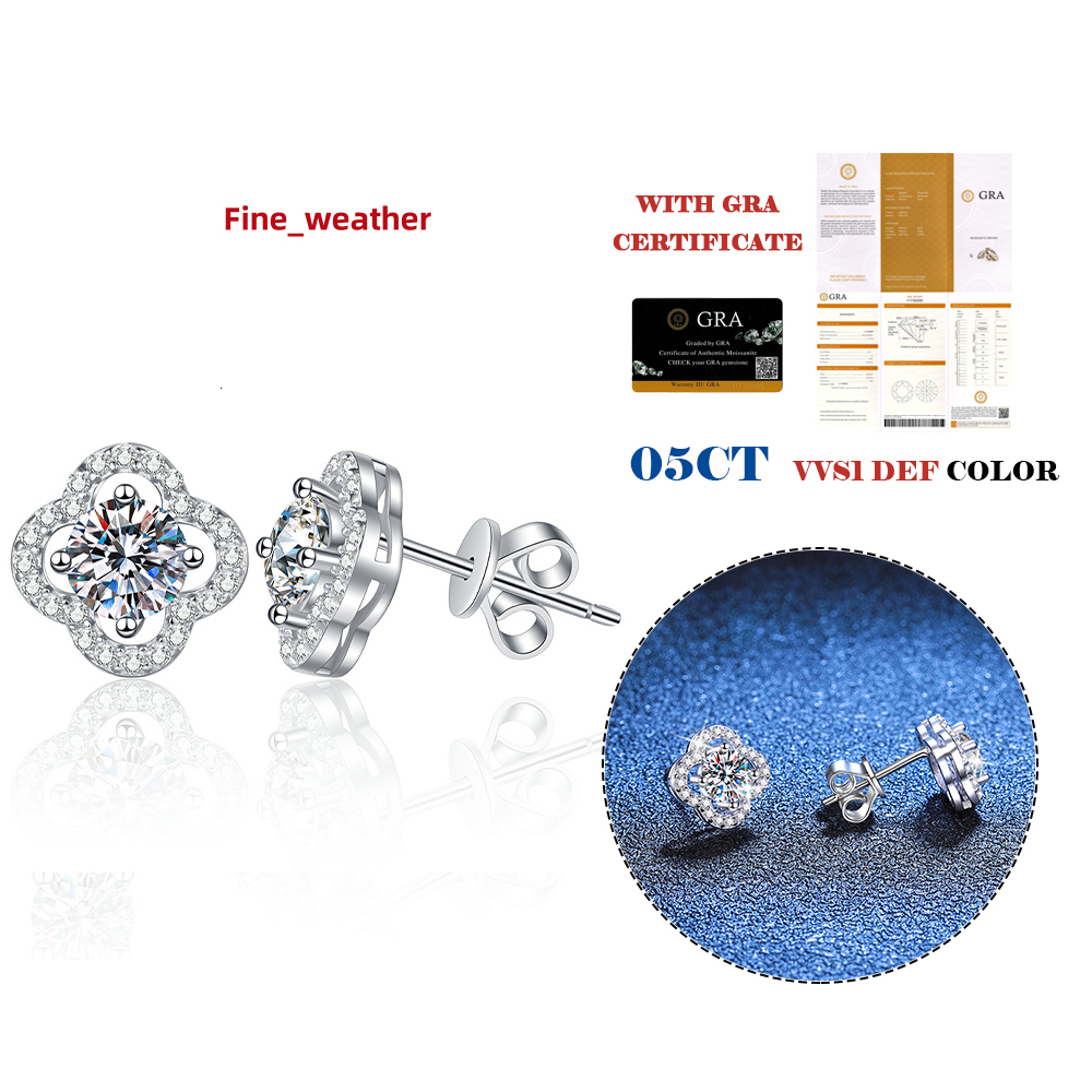 925 Sterling Silver Moissanite Flower Hollow Earrings Luxurious Fine Jewelry Womens Elegant High Quality Earrings Gift