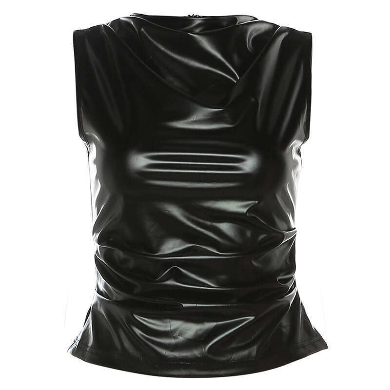 2023 Summer New Women's Solid Color Slim Fit Crop Top Street Fashion Round Neck Sleeveless Vest abb