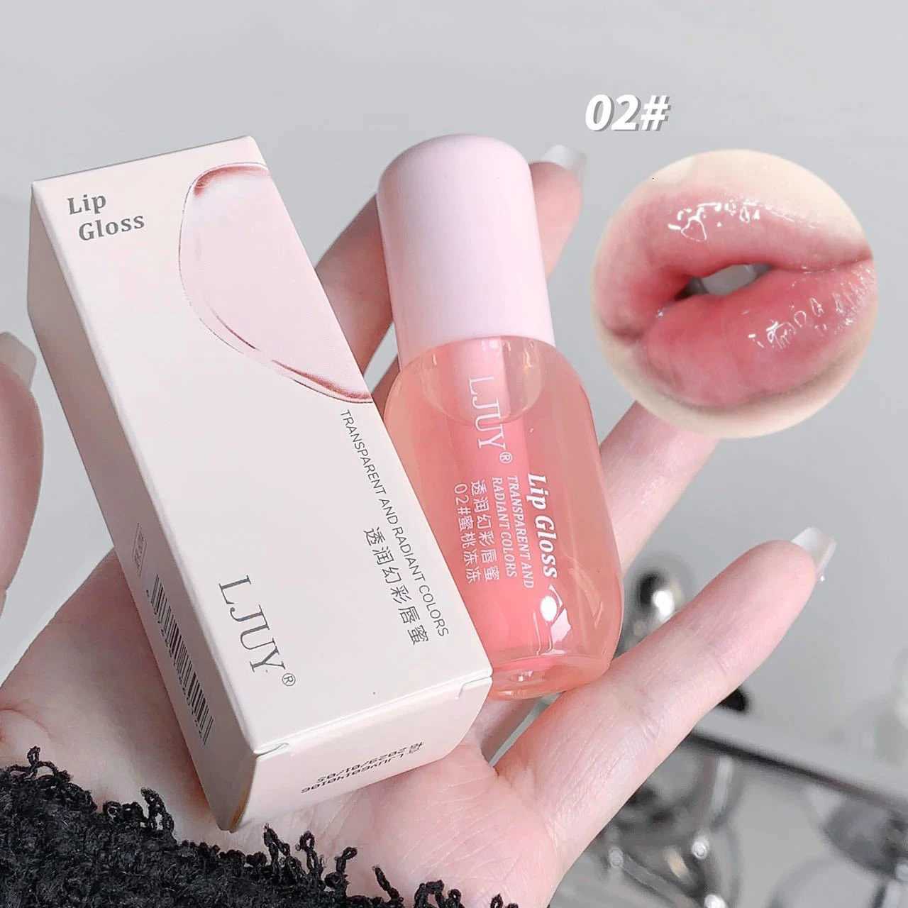 Fruit Crystal Jelly Lip Oil Hydrating Transparent Glass Lip Gloss Plumping Clear Lip Plumper Serum Lips Care Makeup CosmeticsXJ250724