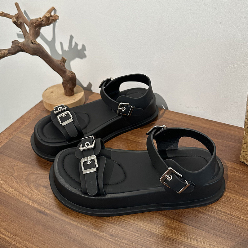 Ddmysports Elegant Versatile Sandals For Women New Summer Outdoor High End One Strap Platform Thick Soled Beach Roman Shoes Outdoor Shoes