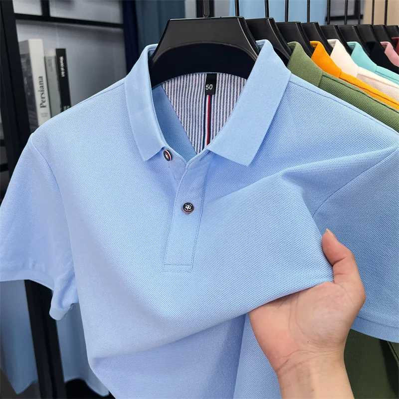 100% Cotton Short Sleeve Polo Shirt Comfortable Lightweight High-End Brand Fashionable Simple Summer Mens Casual Lapel T-Shirt XJ250725