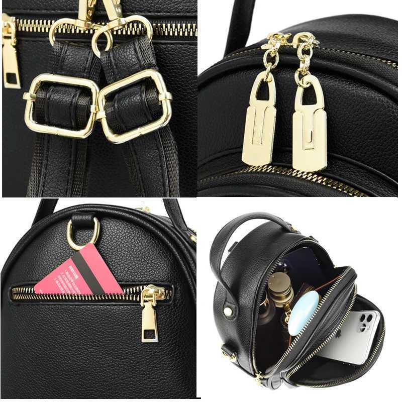 Mini Backpack Wen Luxury Leather Shoulder Bag For Girls Kids Multi-Functional Small Backpack Fem Purse Fi Small Backpack Y250724