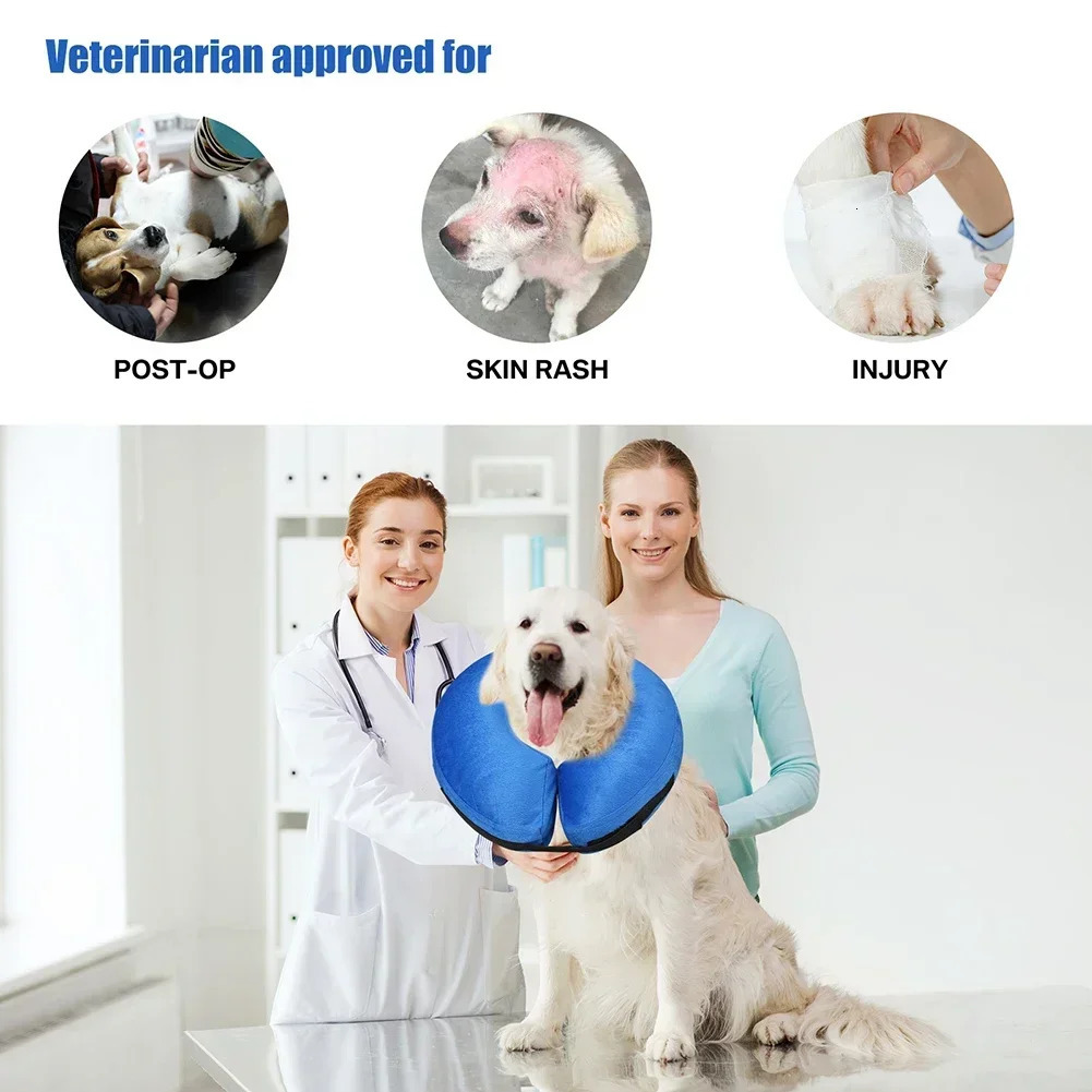 Protective Inflatable Collar for Dogs Cats After Surgery Soft Recovery Collar Not Block Vision Small Medium Large Pet Supplies 250716