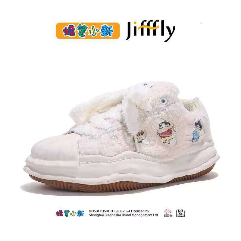 Crayon Shin-chan Collaboration Jifffly Shell Toe Women's Winter Little Style Dissoing Shoes White Sneakers for Women