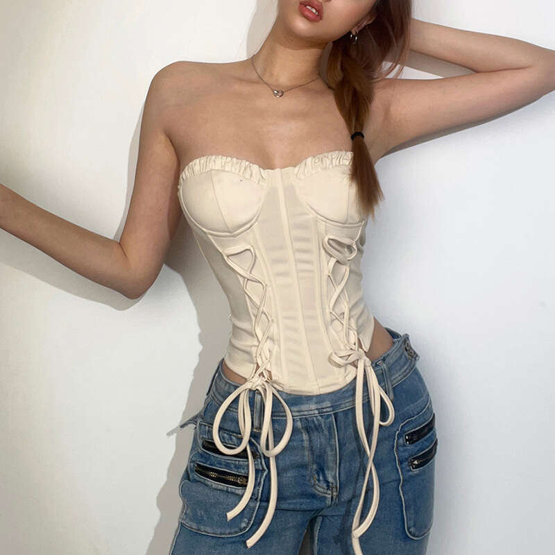 2023 Spring Summer New Women's Solid Color Slim Fashion Off-Shoulder Sexy Backless Tank Top 9a1