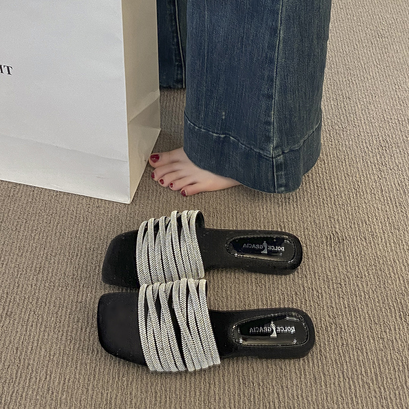 Ddmysports French Style Stunning Flat Sandals For Outdoor Wear Summer New High End Feel With Skirts Casual Beach Slippers Outdoor Shoes