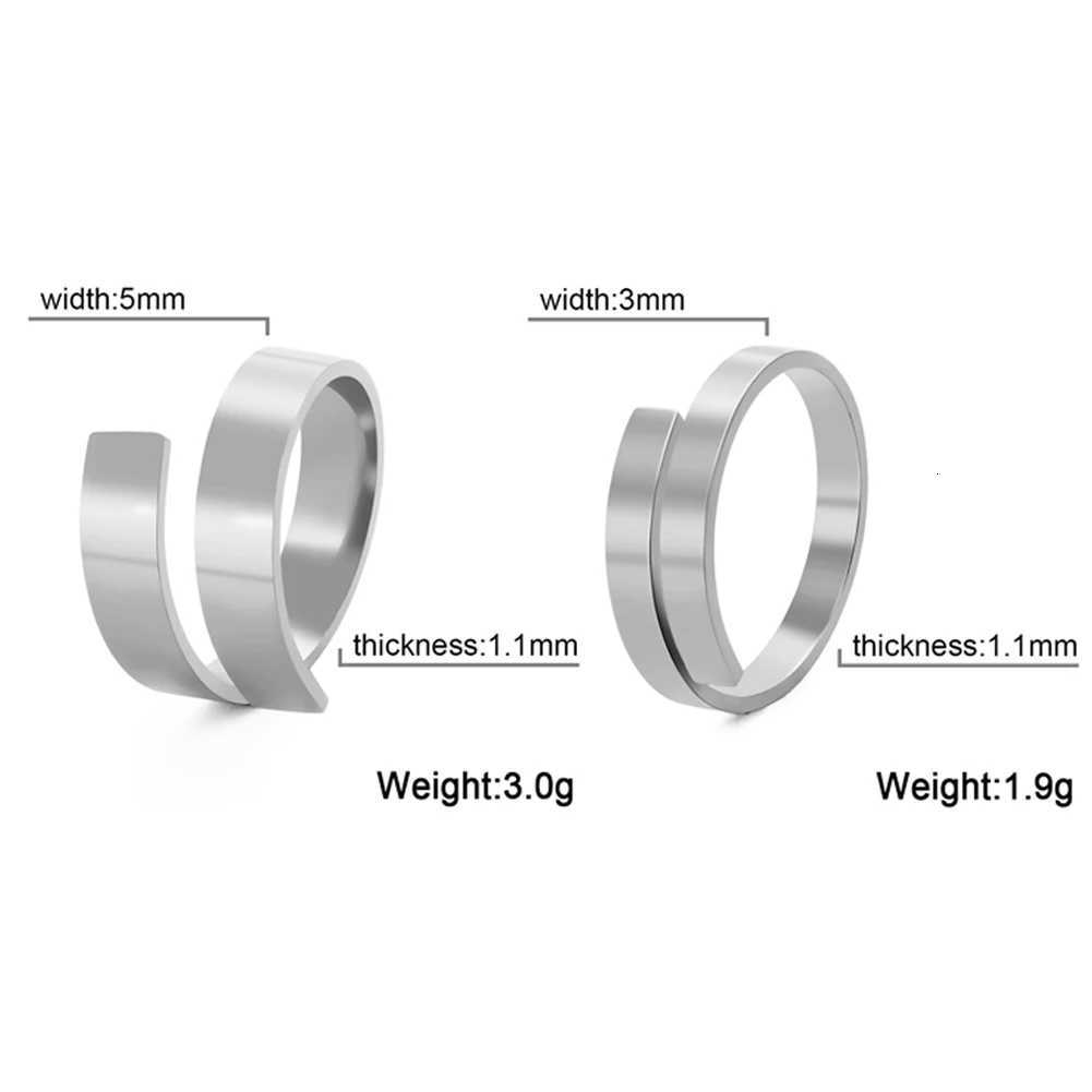 Carving Name Ring Personalized Customization Couples Day Gift for Female Male Family Team Girl Silver Stainless Steel Jewelry W250417