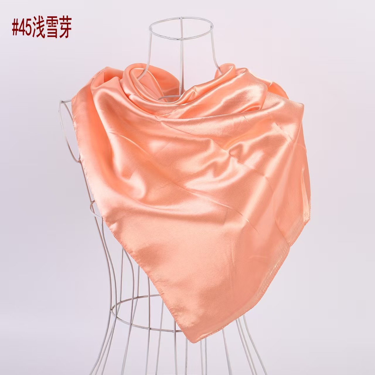 T1308 new solid color women's simple fashion large square scarf scarf headscarf