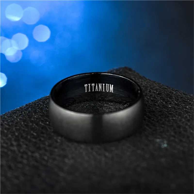 Fashion Mens Black Titanium Ring Matte Finished Classic Engagement Anel Jewelry For Male Wedding Bands Y250724