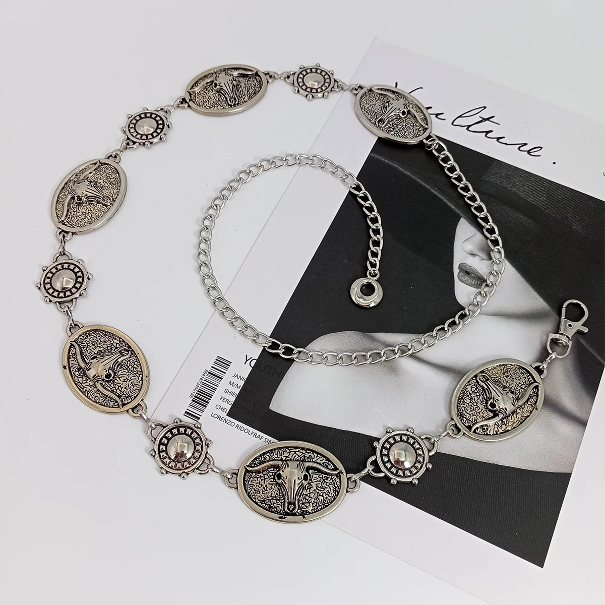 Vintage Silver Metal Waist Chain Belt Sun Bull Coins Belts For Women High Quality Punk Gothic Y2K Waistband Female 250722