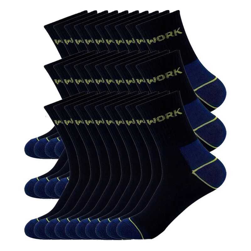 30 pairs of mens moisture absorbing cotton sports cushioning crew neck socks outdoor hiking socks anti-slip X250725