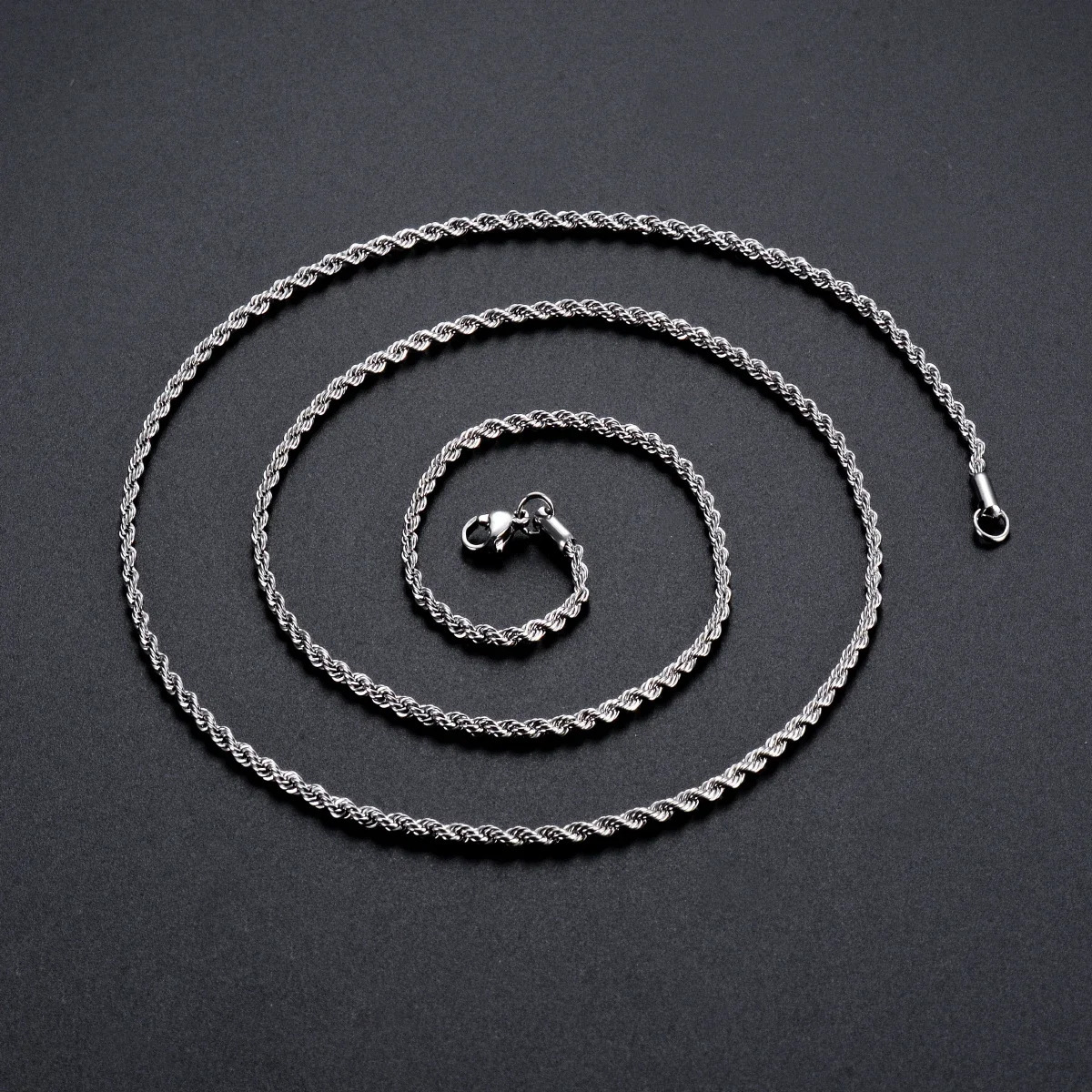 1 piece 925 sterling silver Width 2mmm4mm Rope Chain NecklaceBracelet For Men Women Man Fashion Necklace 250716