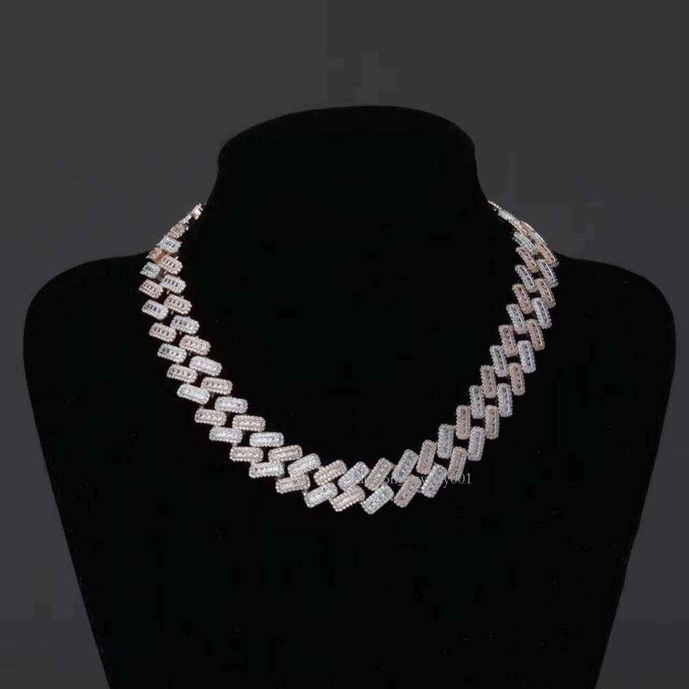 Fine Hip Hop Moissanite Sterling Sier Full Iced Out Custom VVS Cuban Link Chain Wholesale