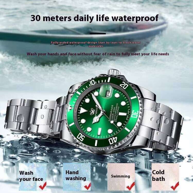 DHwatches POEDAGAR Kafeio New Men's Watch with Stainless Steel Band Waterproof Calendar Luminous Tremolo Student Charm-Hot Selling on