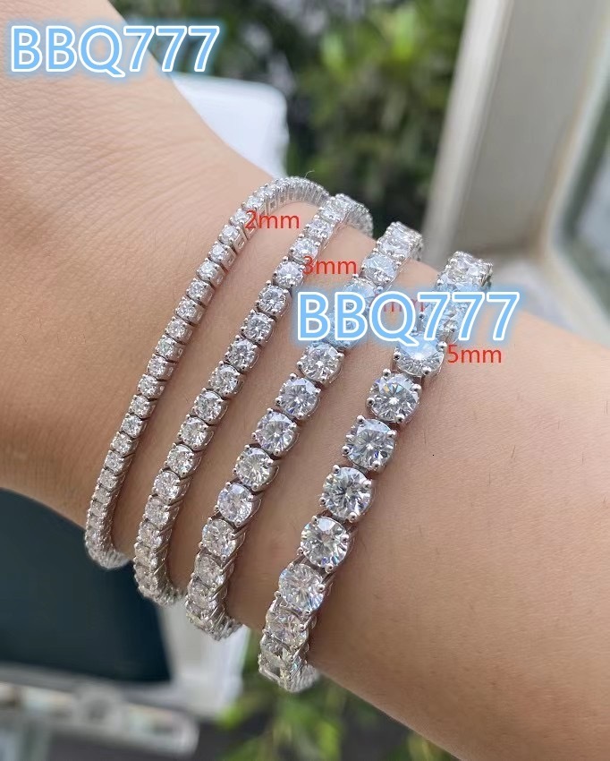 18k Gold Plated Moissanite Tennis Bracelet 2mm3mm4mm5mm Sterling Silver Women Fashion Tennis Bracelet Wholesale