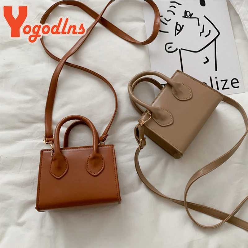 Yogodlns Vintage Mini Crossbody Bag Women PU Leather Small Messenger Bag Elegant Shoulder Bag Designer Handbag Casual Lady Purse Y250725