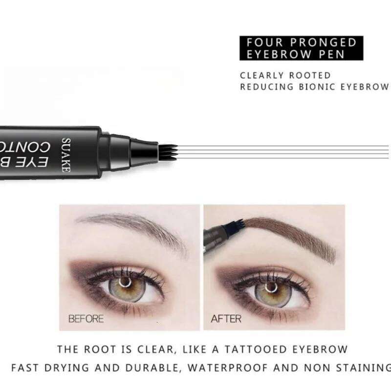 4D Microblading Pen 4 Forks Tip Eyebrow Tattoo Pencil Long Lasting Fine Sketch Liquid Eye Brow Make Up X250725