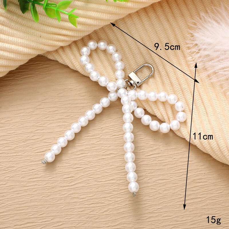 New Creative Personality Pearl Bowknot Pendant Bag Phone Case Keychain Ornament Exquisite Small Gift Accessories