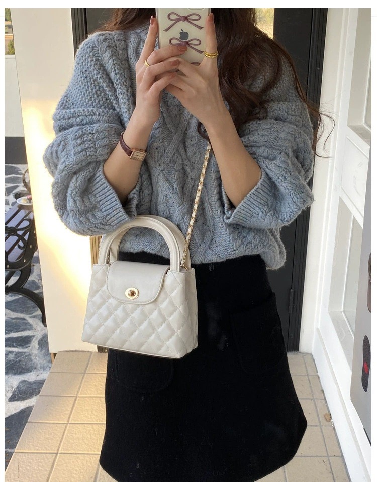 Designer Bag Shoulder Bag Luxury Bag Purse Crossbody Bag Fashion Commuter Handbag High Quality Leather Small Square Bag Light Color Large Capacity Sho