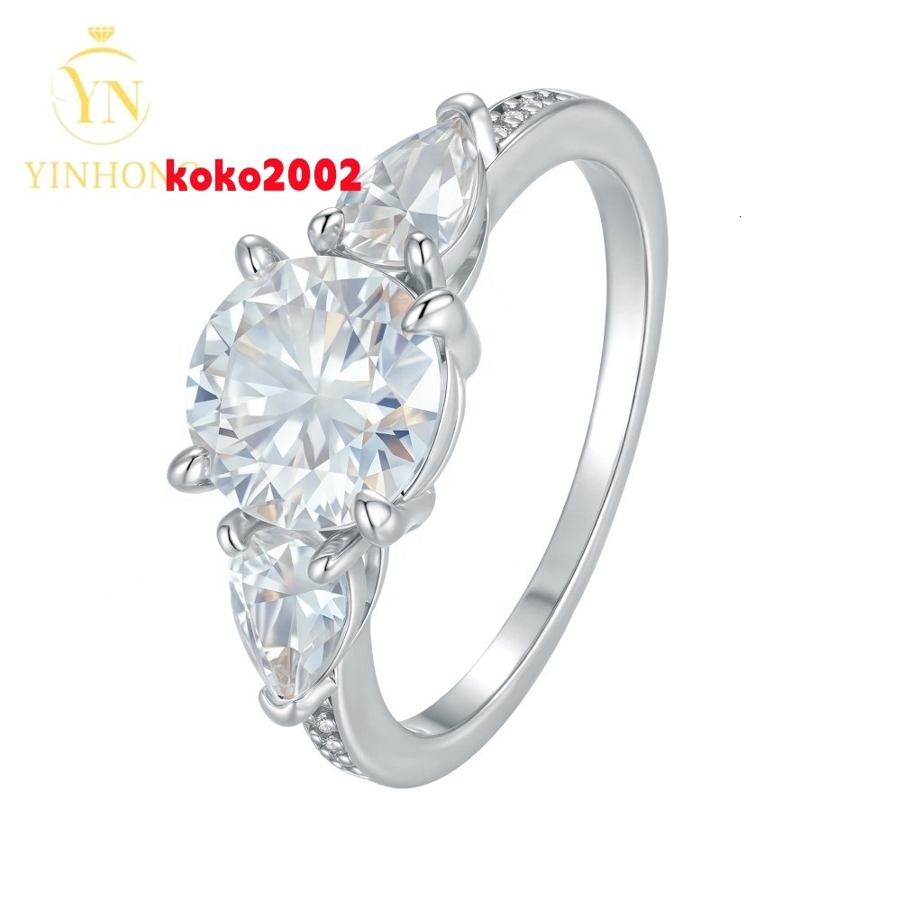 18k White Gold Engagement Moissanite Ring 925 Sterling Silver Big Diamond Oval Zircon Eternity Ring