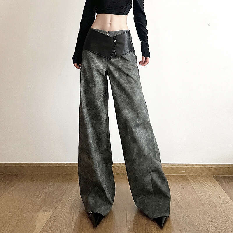 2023 Autumn Winter New Women's Street Fashion High Waist Loose Wide Leg Pants 14b