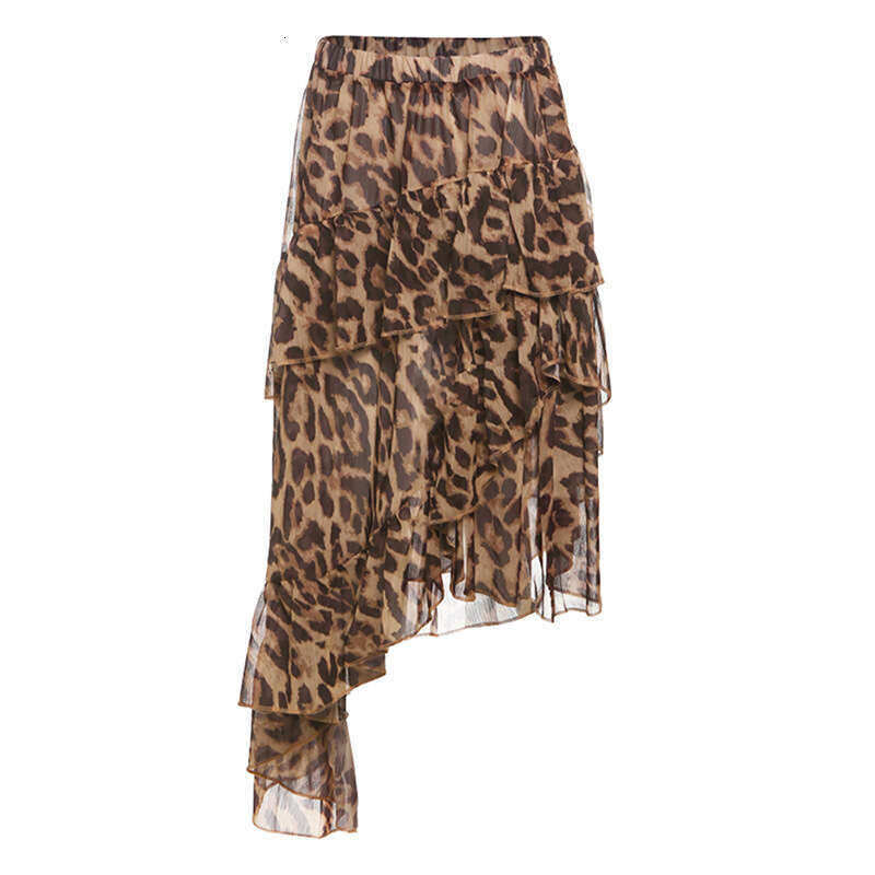 2025 Summer New Women's Street Fashion Leopard Print High Waist Loose Skirt 685